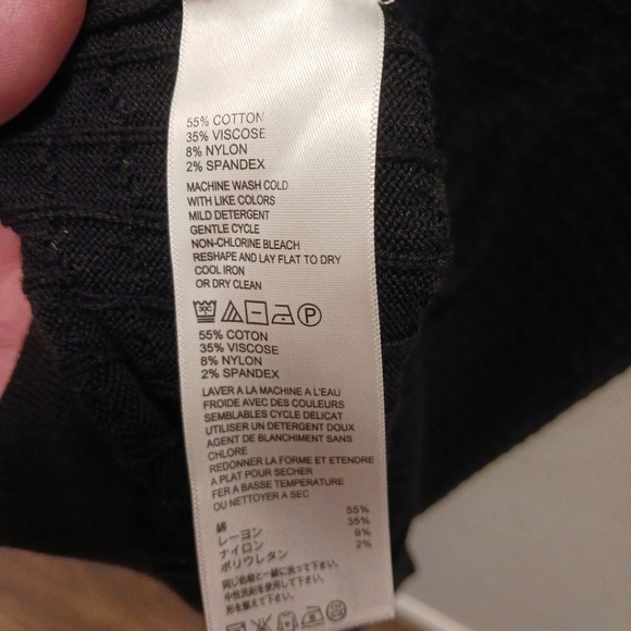 Tommy Bahama Pickford Black Cable Knit Long Sleeve Quater Zip Sweater Dress - Picture 6 of 8